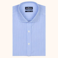 Chemise coupe classique à rayures ciel