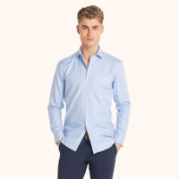 Chemise coupe cintrée en Chevron ciel