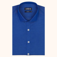 Chemise coupe cintrée en micro oxford bleu