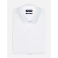 Chemise Coupe Cintrée En Pin Point Blanc