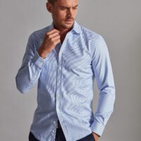 Café Coton Chemise cintrée Willy en twill ciel