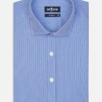 Café Coton Chemise cintrée Perry en
Chevron bleu